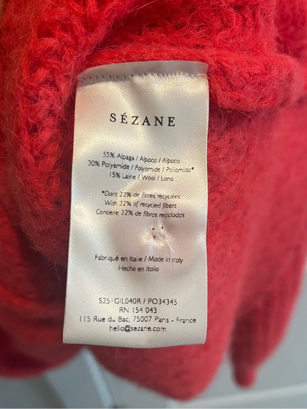 Sezane Emile Red Cardigan (Small) - Picture 5 of 8